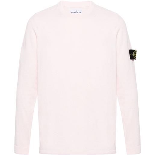 Stone Island maglione con applicazione compass in cotone biologico - rosa