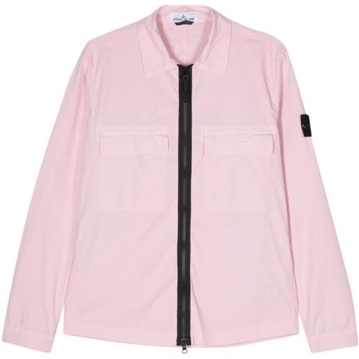 Stone Island giacca-camicia con applicazione - rosa