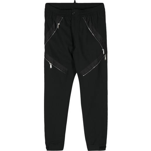 Dsquared2 pantaloni affusolati con zip - nero