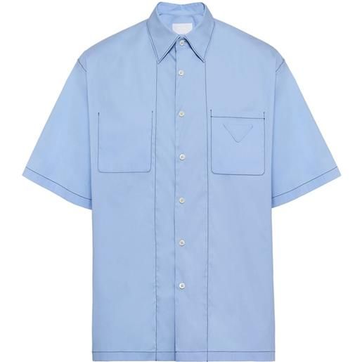 Prada camicia con logo - blu