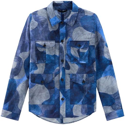 Woolrich camicia con stampa camouflage - blu