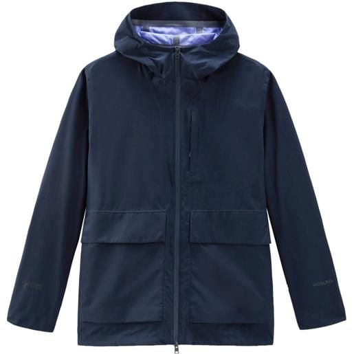 Woolrich giacca con cappuccio montain - blu