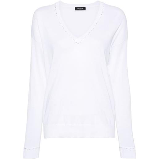 Fabiana Filippi maglione con paillettes - bianco