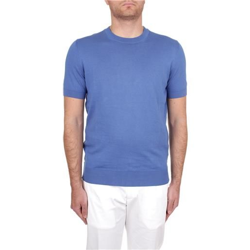 Fedeli Cashmere t-shirt in maglia uomo turchese