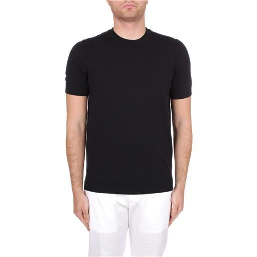 Fedeli Cashmere t-shirt in maglia uomo nero