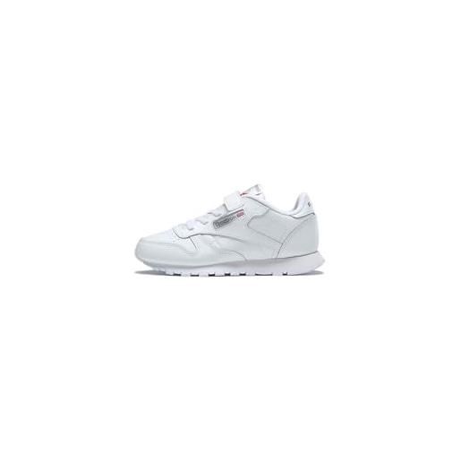 Reebok cl lthr 1v, sneaker, white/carbon/vecblu, 31.5 eu