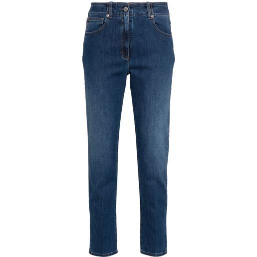 Peserico jeans skinny con applicazione logo - blu