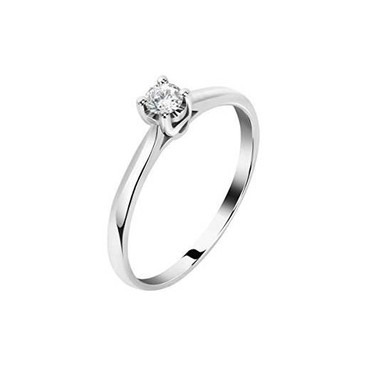 Live Diamond anello donna, collezione lab grown, in oro bianco 375, diamanti ecologici - ld010040