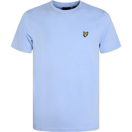 LYLE E SCOTT t-shirt azzurra con mini logo per uomo