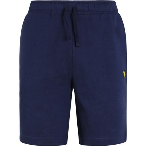 LYLE E SCOTT shorts blu in felpa con mini logo per uomo