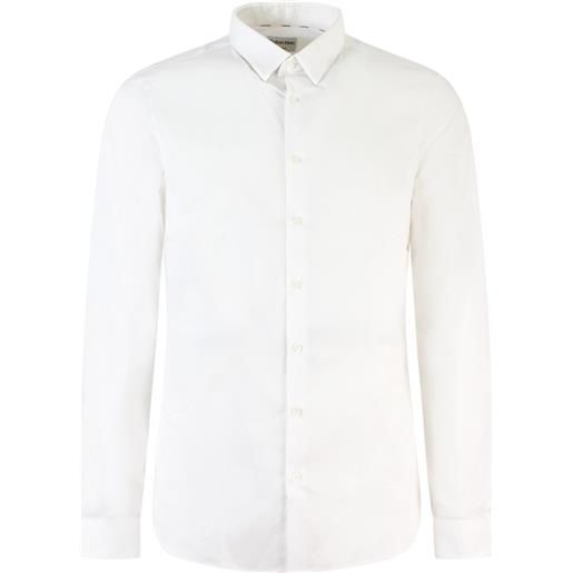 CALVIN KLEIN camicia bianca con mini logo per uomo