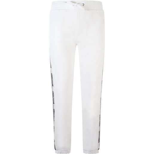 MOSCHINO pantalone tuta bianco con bande logate per uomo