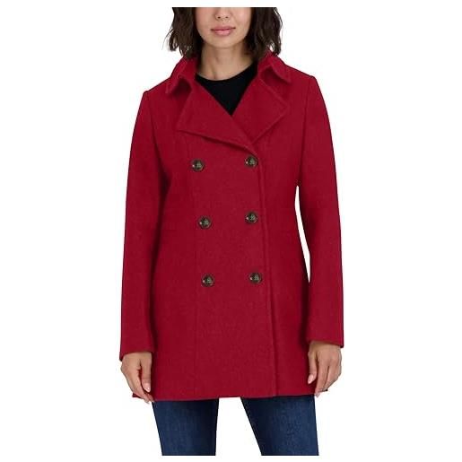 Nautica peacoat a due file con cappuccio rimovibile cappotto da pisello, deep red, xxs donna