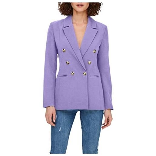 Only giacche donna viola giacca doppiopetto con bottoni gioiello 38