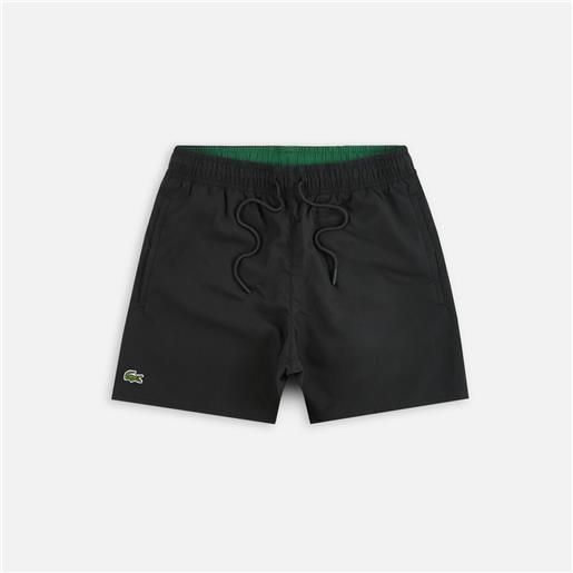 Lacoste quick-dry swim shorts black/green uomo
