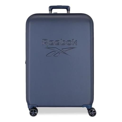 Reebok franklin valigia media blu 49 x 70 x 27 cm rigida abs chiusura tsa 72l 3,8 kg 4 ruote doppie by joumma bags, blu, valigia media