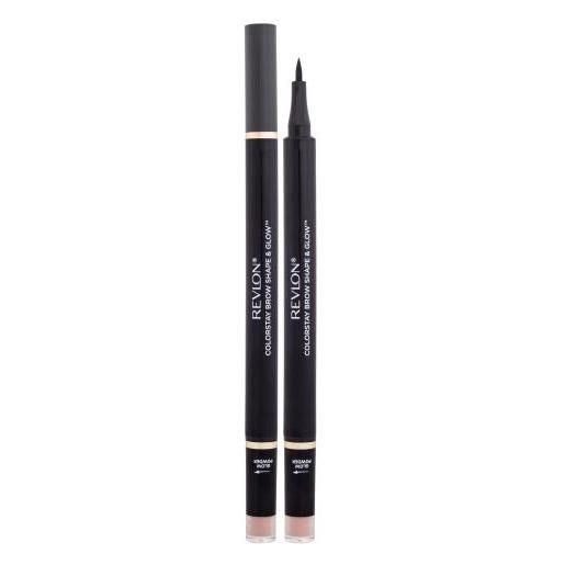 Revlon colorstay brow shape & glow pennarello per sopracciglia ultrafine con illuminante 0.83 g tonalità 290 graphite