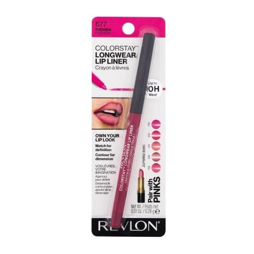 Revlon colorstay longwear lip liner matita per labbra a lunga durata 0.28 g tonalità 677 fuchsia
