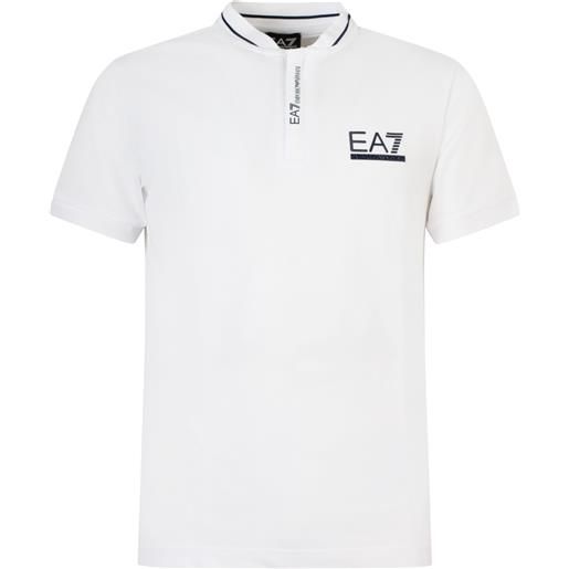 EA7 polo bianca con mini logo per uomo