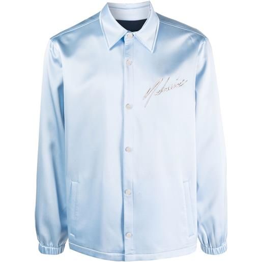 Nahmias giacca-camicia con ricamo - blu