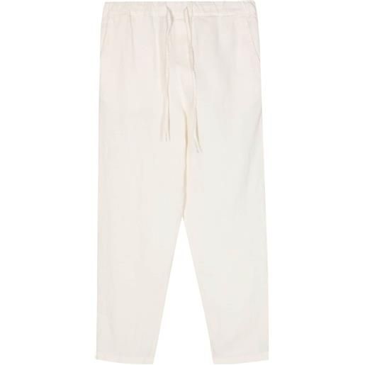 120% Lino pantaloni affusolati - bianco