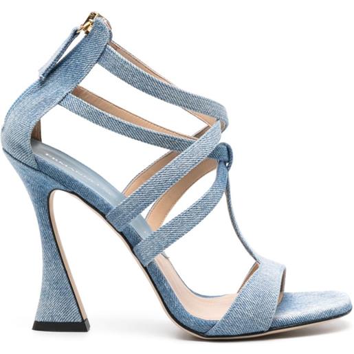 Ermanno Scervino sandali denim con punta quadrata 105mm - blu
