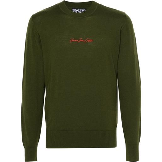 Versace Jeans Couture maglione con ricamo - verde