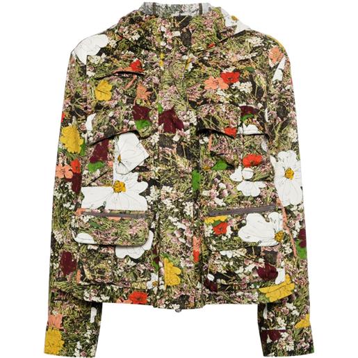 JNBY giacca a fiori con cappuccio - toni neutri