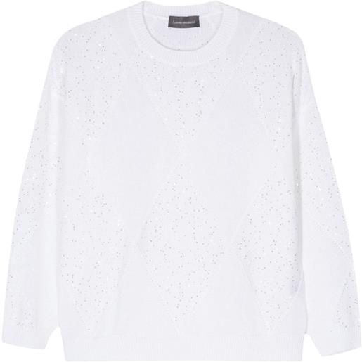 Lorena Antoniazzi maglione con paillettes - bianco