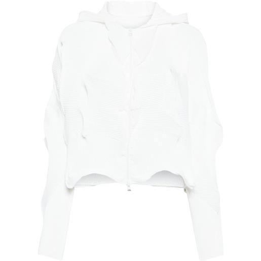 JNBY giacca asimmetrica a righe - bianco