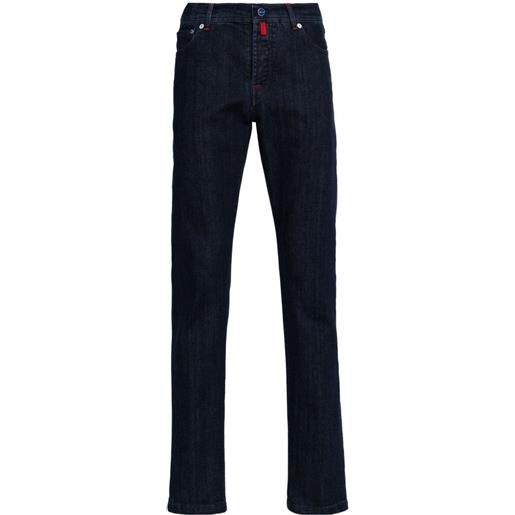 Kiton jeans con applicazione - blu