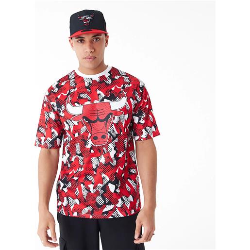 NEW ERA maglia new era oversize chicago bulls nba team all over print mesh