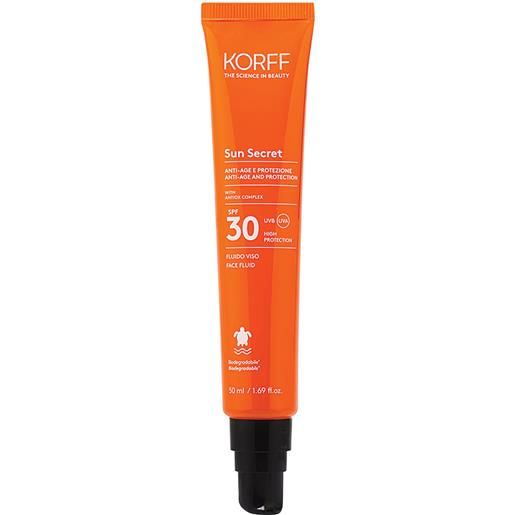 KORFF Srl korff sun secret fluido protettivo anti-età spf 30 - solare viso antimacchie - 50 ml