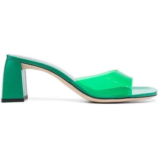 BY FAR sandali romy con fascia trasparente - verde