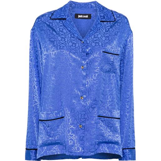 Just Cavalli camicia con effetto jacquard - blu
