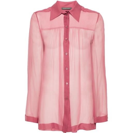 Alberta Ferretti camicia semi trasparente - rosa