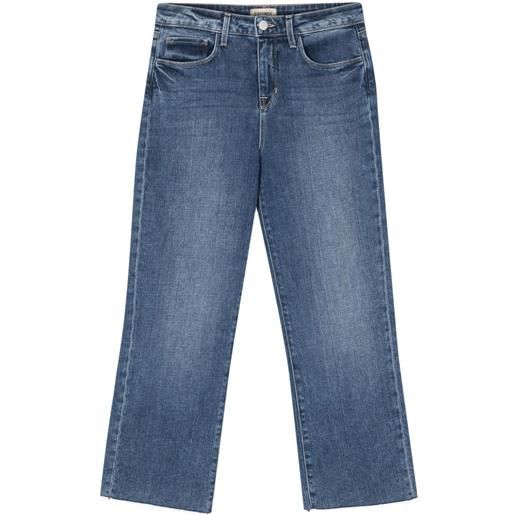L'Agence jeans a gamba ampia wanda crop - blu