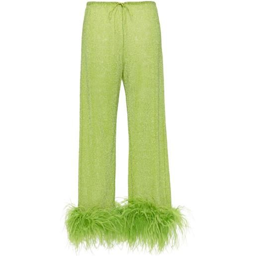 Oséree pantaloni con decorazione lumiere - verde
