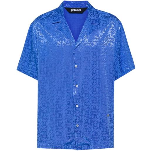 Just Cavalli camicia con effetto jacquard - blu