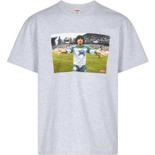 Supreme t-shirt maradona con stampa - grigio