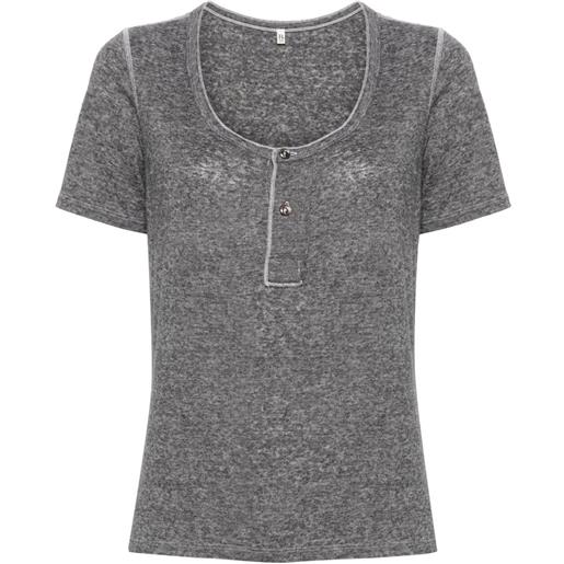 R13 t-shirt henley - grigio