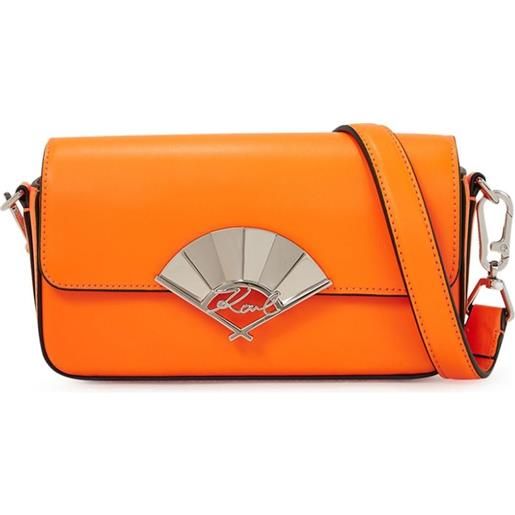 Karl Lagerfeld borsa a tracolla signature fan piccola - arancione