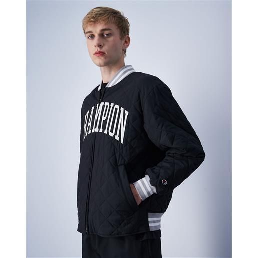 Champion giacca bomber full-zip big logo nero uomo