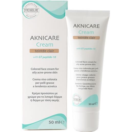 Crema trattante colorata per pelle acneica aknicare cream teintee clair tubetto 50 ml - synchroline - 933057527
