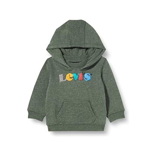 Levi's lvb logo full zip hoodie bimbo, verde (timo heather), 6 mesi