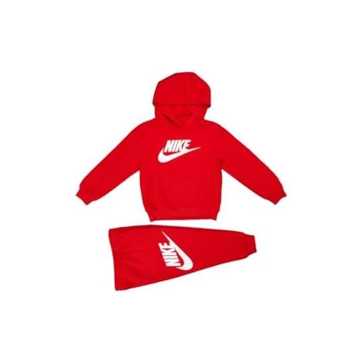 Nike -tuta composta da felpa e pantalone -felpa con cappuccio -felpa con tasche a marsupio -felpa con logo ricamato -pantalone con girovita regolabile con cordino -pantalone con orlo elastico rosso u1