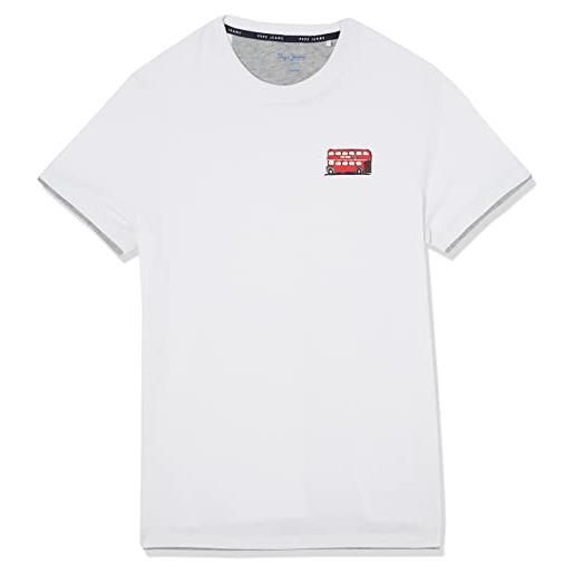 Pepe Jeans sutton, t-shirt uomo, bianco (white), s