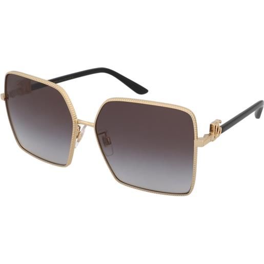 Dolce & Gabbana dg2279 02/8g | occhiali da sole graduati o non graduati | prova online | metallo | quadrati | oro | adrialenti