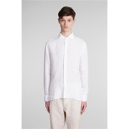 120% camicia in lino bianco
