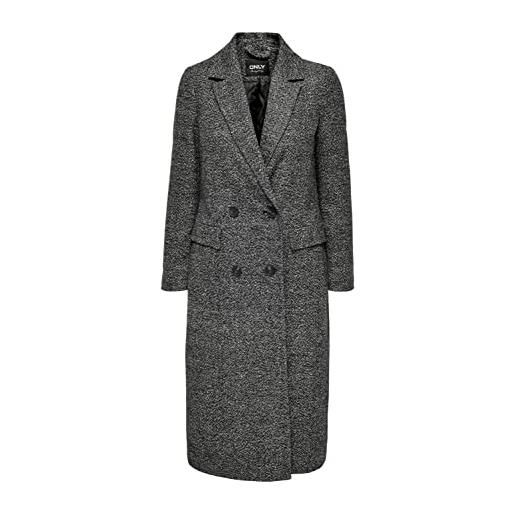 Only onlconny long coat bf otw cappotto, black/detail: white, m da donna